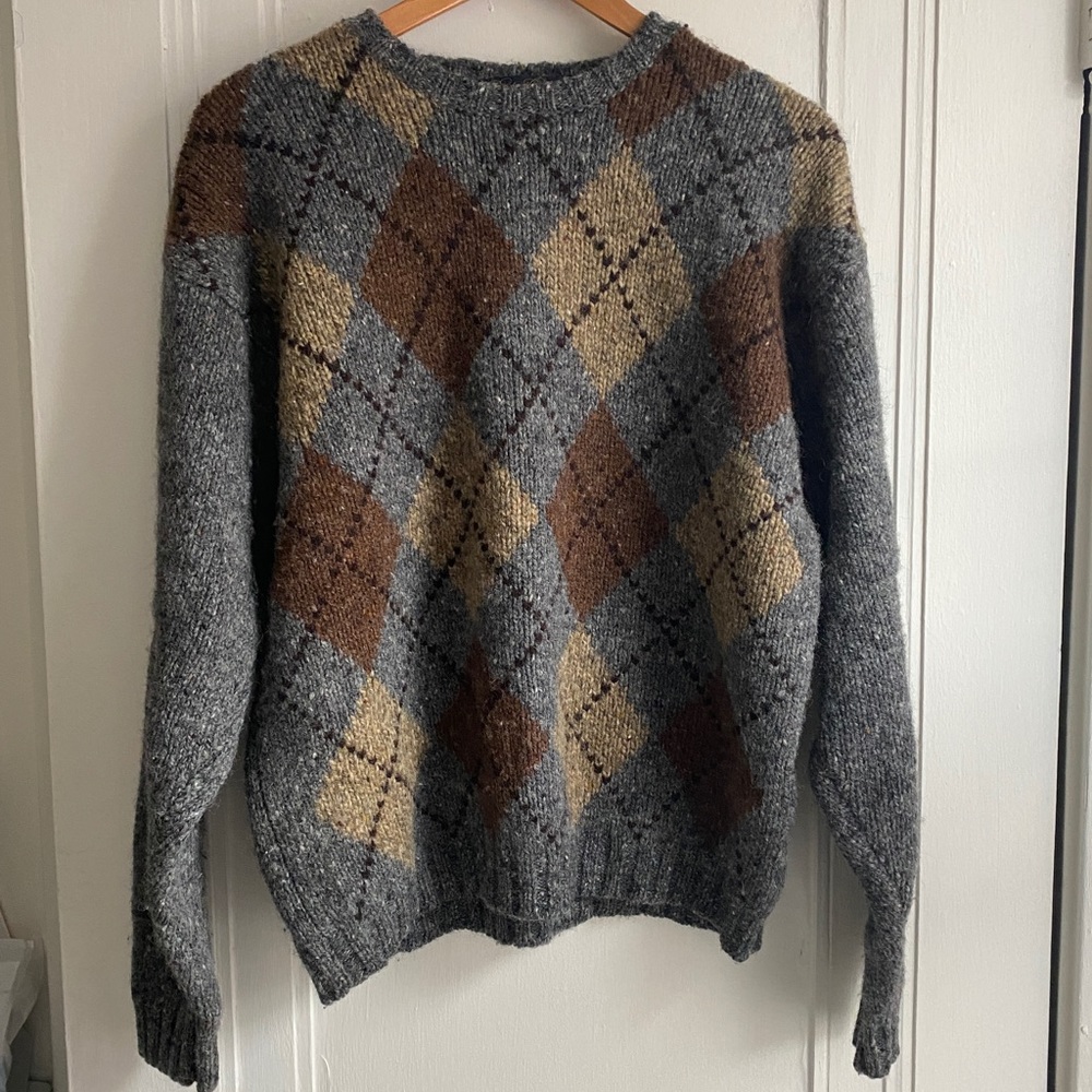 Vintage Argyle Wool Sweater